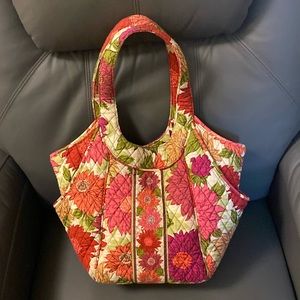 EUC Vera Bradley Tote/Bag, 12” X 17” X 10” Height, 10” handle drop, washed clean